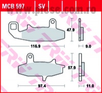 Set placute frana TRW MCB597 - Suzuki DR 650 R (92-94) - DR 650 RE (94-95) - DR 650 REU (94-95) - DR 650 RS (90-91) - DR-Z 800